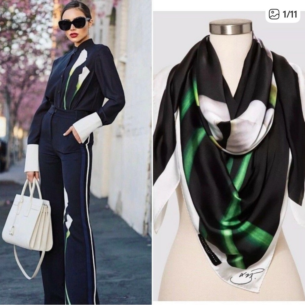 Victoria Beckham for Target Black and Green Scarf